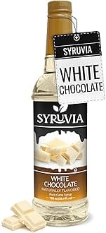 Syruvia Coffee Syrup, White Chocolate Flavored Syrup for Drinks, Lattes, and Desserts – 25.4 fl oz