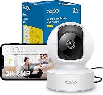 Tapo C212 Pan/Tilt Indoor Camera, 2K 3MP Security Camera, No Monthly Fee, Smart Motion Person Detection, Ethernet or Wi-Fi Connection, Advanced Night Vision,Two-way Talk, Works With Alexa & Google