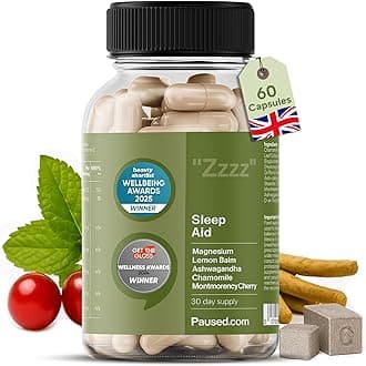 Sleep Aid Supplement - 60 Capsules | 1 Month Supply Sleep Support with Magnesium, Chamomile & Ashwagandha for Natural, Fast & Quality Sleep | Vegan & Gluten-Free | UK