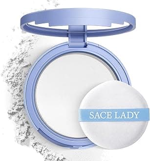 SACE LADY Face Powder Waterproof Sets Makeup, Controls Shine, Smooth Fine Lines for Flawless Lightweight Finish, Lasting Matte Translucent Compact Setting Powder Cosmetics Cruelty-free, 0.35oz