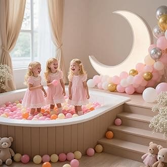 GOGOSO Ball Pit Balls for Toddler, Baby Plastic Playballs Kids Soft Pastel Pelotas Non-Toxic BPA-Free 3pink+Orange+Yellow, 1000 Balls