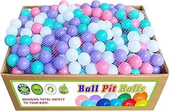 Ball Pit Balls 500 Count for Kids, 2.2inch Children Crush-Proproof Plastic Balls for Ball Pit with 4 Bright Colors, Safe and Non-Toxic, BPA Free, Baby Toddler Pit Balls with Storage Net Bag (Purple)