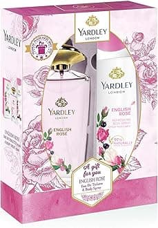 Yardley English Rose Perfumed Gift Set - Eau De Toilette 125ml + Body Spray 150ml | Enchanting Floral Fragrance | With Rose, Tea Accord & Bergamot | For Women