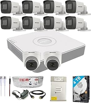 16 Channel DVR with 5 MP 8 Bullet & 2 Dome Cameras with Audio Recording + 4 TB HDD + (3+1) Cable roll + 16 CH Power Supply + USEWELL BNC & DC Full Combo Kit