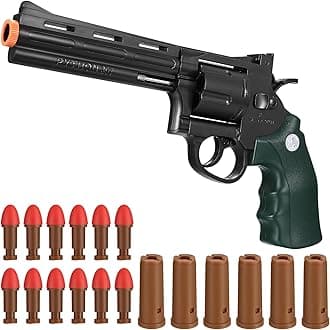 Toy Revolver Gun with 12 Soft Bullets, Toy Gun Pistol with 6 Shell Ejecting,Soft Foam Blasters, Gifts for Boys Kids Girls Ages 6 7 8 9 10 11 12+(Dark Green)