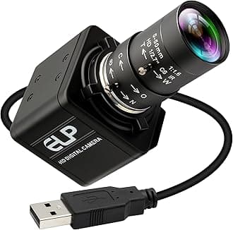 USB Camera 16 Megapixes High Resolution 5K USB Webcam with CS Mount 5-50mm Manual Varifocus Lens Close UP OpenCV Camera Free Driver Plug and Play for Windows Linux Laptop Jetson Nano