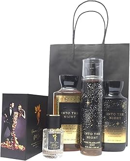 Bath and Body Into The Night Trio Gift Set with Fawn Over Me Perfume and Gift Bag