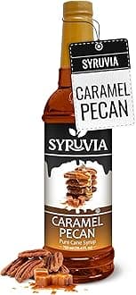 Syruvia Coffee Syrup, Caramel Pecan Flavored Syrup for Drinks, Lattes, and Desserts – 25.4 fl oz