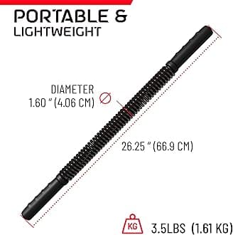 Zenooze's Power Twister Flex Bar, The Ultimate Upper Body Exercise Equipment for Strengthening Your Chest Workout, Shoulders,Biceps, Arms, Forearm Strengthener, Resorte para Hacer Ejercicio