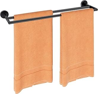 Double Towel Bar, 24 Inch Towel Racks for Bathroom, Stainless Steel Towel Holder Wall Mounted, Towel Hanger for Bathroom, Towel Rod, Wall Towel Rack, Matte Black
