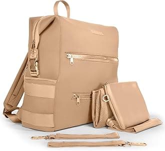 Lightweight Diaper Bag Backpack, Water-resistant Neoprene Bag With Changing Pad, Stroller Straps, Wet Bag and Pouch