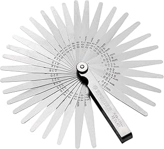 Spurtar 32 Blades Steel Feeler Gauge Measurement Tool for Measuring Gap Width or Thickness