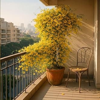 Cat's Claw Creeper Plant, Fast-Growing Climber with Vibrant Yellow Flowers for Garden & Walls, Easy to Grow, Hardy from Wynorg (1 CATS CLAW)