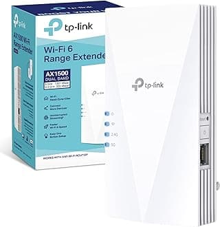 TP-Link RE500X WiFi 6 AX1500Mbps, WiFi Extender Booster, Internet Booster, Gigabit Ethernet Port, WiFi Booster Range Extender, EasyMesh, Access Point, WiFi Repeater, App Control Easy Setup, UK Plug