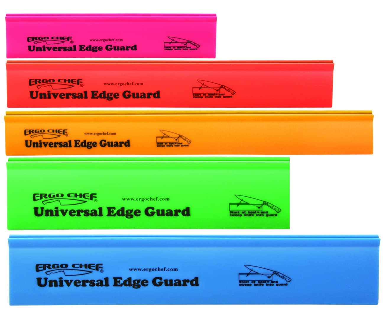 Ergo Chef 5pc Universal Knife Edge Guard Set Multicolored/Multi-sized/for Chef knife, Santoku, Bread, Utility and Paring knives