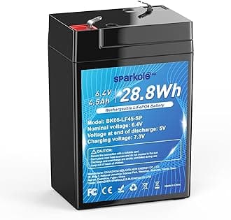 - 6V 4.5Ah LiFePO4 Battery, Intelligent BMS Rechargeable Lithium Iron Phosphate Battery for Ride On Toys/Deer Feeder/Emergency Lighting/Solar Systems//Electronic Scales, 2000 Times Deep Cycles