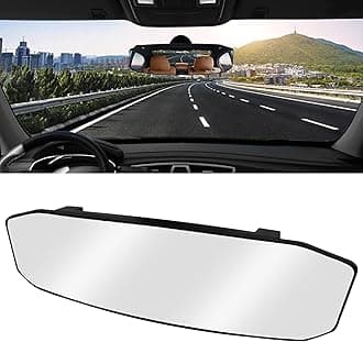 NTNEV 12''x3.5'' Large Rear View Mirror, Anti Glare Panoramic Wide Angle Rearview Mirror, Universal Interior Clip On Rear View Mirror for Car SUV Trucks