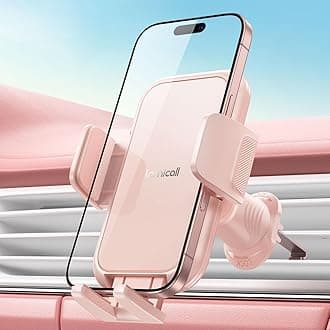 Lamicall 2026 Wider Clamp & Metal Hook Car Phone Holder Vent [Thick Cases Friendly] Phone Holders for Your Car Mount Automobile Hands Free Cradle Air Vent for iPhone 17 16 15 14 13 Pro Max Pink