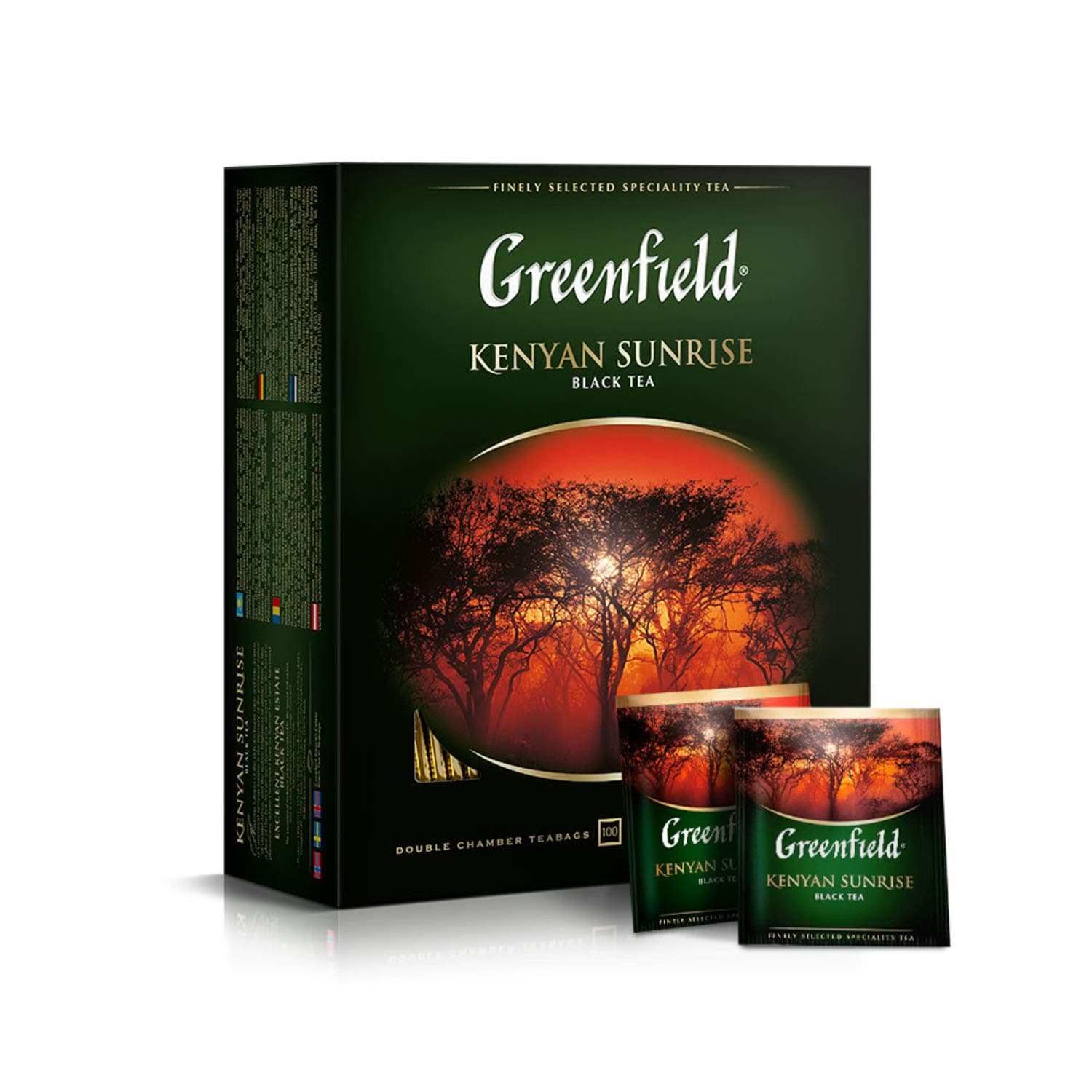 Kenyan Sunrise Сlassic Collection Black Tea Finely Selected Speciality Tea 100 Double Chamber Teabags With Tags in Foil Sachets
