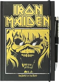 Grupo Erik A5 Notebook & Pen Set - Iron Maiden Merchandise | Projector Pen, Blank Journal Note Book, Plain Notebook A5 Sketchbook | Iron Maiden Gifts Under 15 Pounds