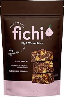 Fichi Fig and Nut Bites, a Wholesome and Delicious Gluten-Free Italian Fruit and Nut Snack (One Pack, Fig and Walnut)