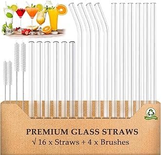 Glass Straws Drinking Reusable 20 Pack