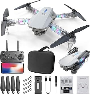 Sales Today Clearance Only, Drones with Camera for Adults 1080P, WiFi FPV Drone, Mini Drones with Transparent LED Folded Arms, 3 Flight Modes, Altitude Hold, Headless Mode, Trajectory Flight