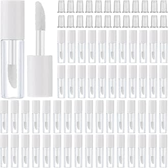Patelai 100 Pieces Clear Mini Lip Gloss Tube Refillable Empty Lip Balm Gloss Containers Bottles Transparent Mini Lipstick Containers for Women DIY Makeup(White,1.2ml)