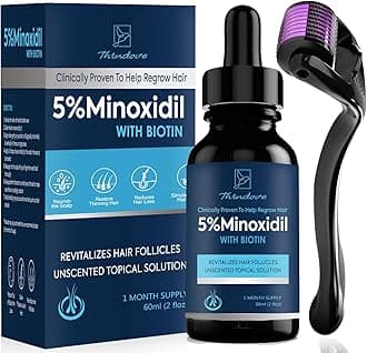 Minoxidil Beard Growth Oil, 5% Hair Kit, For Men Spray Infused With Bitoin, Extra Strength Serum To Increase Thickness And Volume Faster, Clear