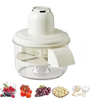 Electric Peeler Machine for Grape, Garlic, Tomato - Automatic Skin Remover Tool, Rechargeable Fruit Peeler for Small Fruits & Commercial Use (Off-white)