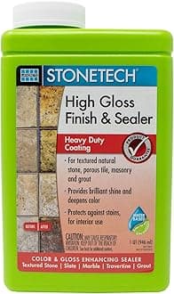 StoneTech High Gloss Finishing Sealer for Natural Stone, Tile, Grout, 1-Quart (.946L)