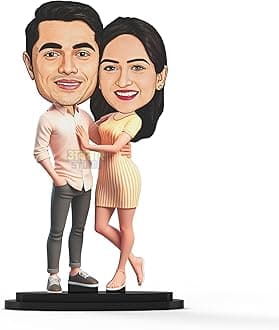 Personalized Couple Caricature Gift Custom Cartoon Photo Frame Anniversary Gift for Husband Wife Girlfriend Boyfriend Unique Romantic Gift for Couples