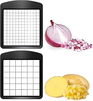 Fullstar Blade Replacement Set – Only Compatible with Select Fullstar Vegetable Chopper Models – 2pc Insert Set for Large Dice (Potatoes, Apples) & Small Dice (Onions, Tomatoes) – 3.9 x 4.4 inches