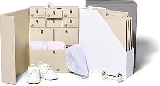 Savor I Baby Deluxe Box | Acid-Free Newborn Keepsake & Memory Organizer with 52 Labels, 9 Drawers, 8 File Folders | Gift for Pregnancy, Gift for Mom & Baby Shower, Slate, No Customization