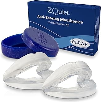 Anti-Snoring Mouthpiece, Starter Pack with 2 Sizes, Living Hinge & Open Front Design for Comfort & Easy Breathing, Clear, Clear, Mint
