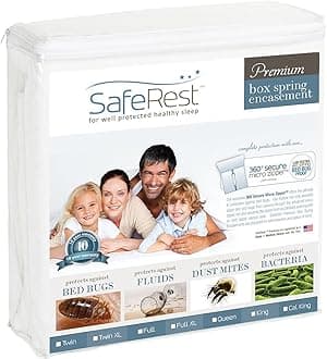 SafeRest Premium Box Spring Encasement - Lab Tested - 100% B