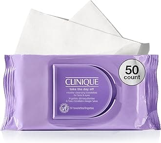 Take The Day Off Micellar Cleansing Makeup Remover Wipes For Face and Eyes | For All Skin Types | No Water Required | Perfect For Gym or Travel, 50 Count