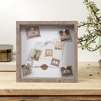 Califortree 8x8 Shadow Box Picture Frame - Memory Box Display Case for Memorabilia Flower Awards Medals Wedding Photos and Keepsake, Rustic Brown