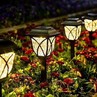 GIGALUMI Garden Light, Solar, Outdoor, Waterproof, LED Passage Light, Garden, Outdoor, Solar Charging, Light Sensor, High Brightness, Auto On/Off, Suitable for Lawn, Driveway, Parking Lot, Entryway,