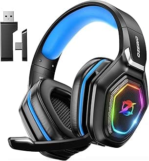 Ozeino Wireless Gaming Headset for PC, Ps5, Ps4 with Flip Microphone