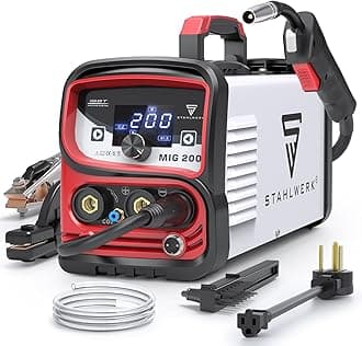 STAHLWERK MIG 200 Multi-Process Welder - 220V Flux Core Welder, IGBT Inverter, MIG/TIG/Stick 4 in 1, LED Digital Display Welding Machine with Overheat Protection