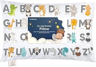KeaABC Toddler Pillow - 13x18 My Little Dreamy, Organic Cotton for Sleeping, Kids, Travel, Mini, Nursery, Bed - With Pillowcase