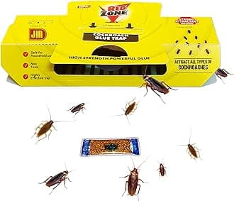 JM Cockroach Glue Traps with Free Bait - The Powerful Super Hit Roach Catcher | Non-Toxic, Safe for Kids & Pets | No.1 Cockroach Glue Trap (15)