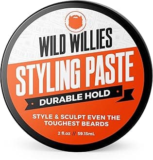 Beard Styling Paste - Men's Grooming Balm with Durable Medium Hold, Hydrates & Tames Flyaway Facial Hair - Non-Greasy, Matte Finish Beard Cream - Essential Beard Care for Men, 2 fl oz