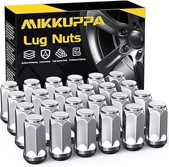 MIKKUPPA 24PCS M14x1.5 Skinny Lug Nuts, Chrome 19mm Hex, 1.8" Tall, 23mm Wide, Replacement for 1999-2022 Chevy Silverado 1500, 2009-2022 Traverse, 2007-2022 GMC Acadia Aftermarket Wheel