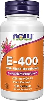 NOW Foods Supplements, Vitamin E-400 IU Mixed Tocopherols, Antioxidant Protection*, 100 Softgels
