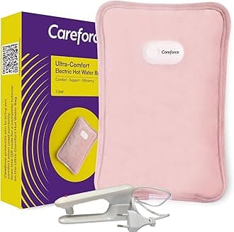 Careforce Premium Electric Hot Water Bag for Pain Relief Heating Pad for Periods Cramps, Muscle Aches Heat Pack for Shoulder, Back, Neck and Full Body Relief -Pink