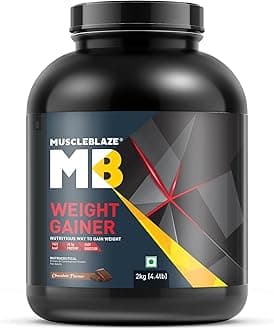 MuscleBlazeWeight Gainer Powder with Added Digezyme (Chocolate,Pack of 2 kg / 4.4 lb, 20 Servings)