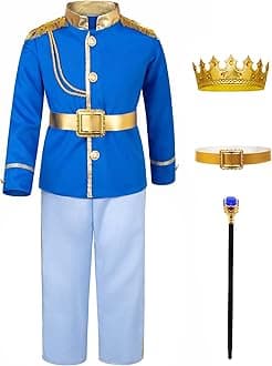 Prince Charming Costume for Kids Boys Royal Prince King Outfit Party Cosplay 4-13 Years