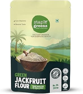 StapleGreenz Green Jack fruit Flour - 250g | Helps in Blood Sugar Control & Ideal for daily Cooking | 100% Natural and Vegan | Gluten-Free, No Preservatives | Low Glycemic Index | High in Fiber & Antioxidants
